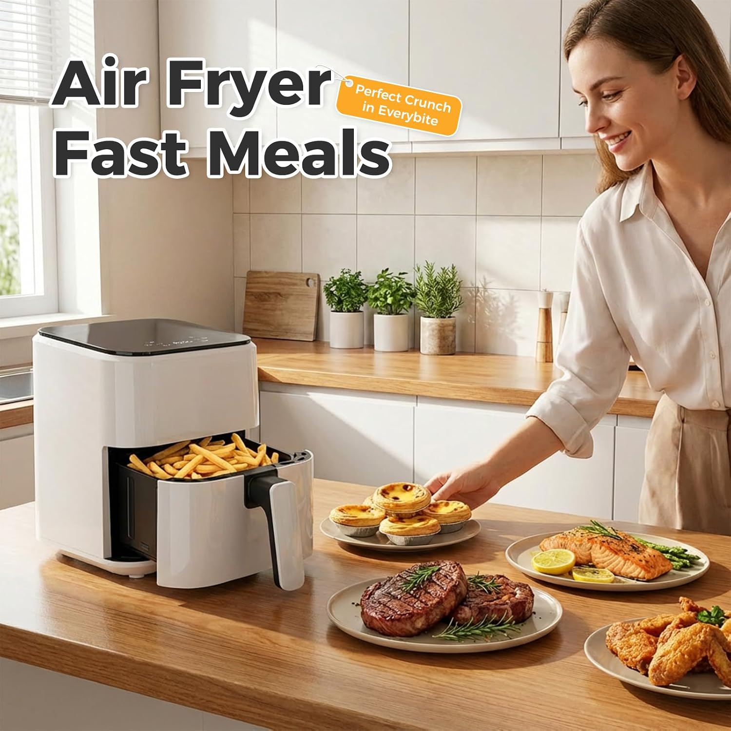 OLIXIS 3QT air fryer digital touch control panel close-up