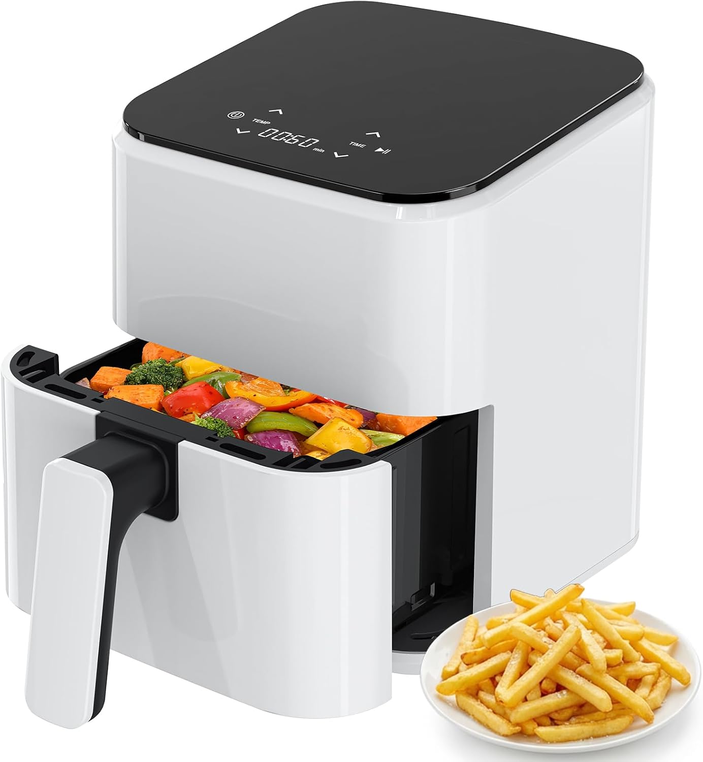 OLIXIS 3QT small digital touch air fryer with black exterior