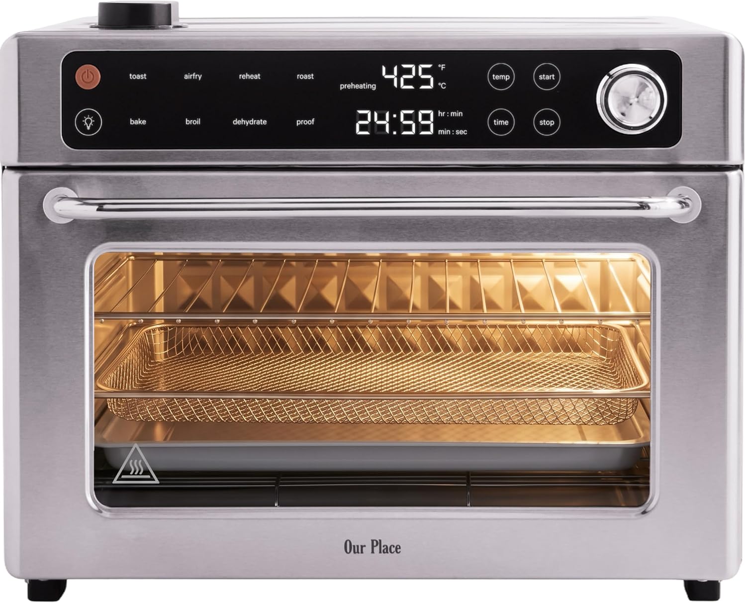 Our Place Wonder Oven Pro, 8-in-1 Digital Air Fryer Oven, 3-Rack, 30 Qt | Non-Toxic Design with Touch Controls; Air Fry Basket, Rack, Bake Pan & Crumb Tray; Toast, Roast, Broil, Proof & Dehydrate: Hom