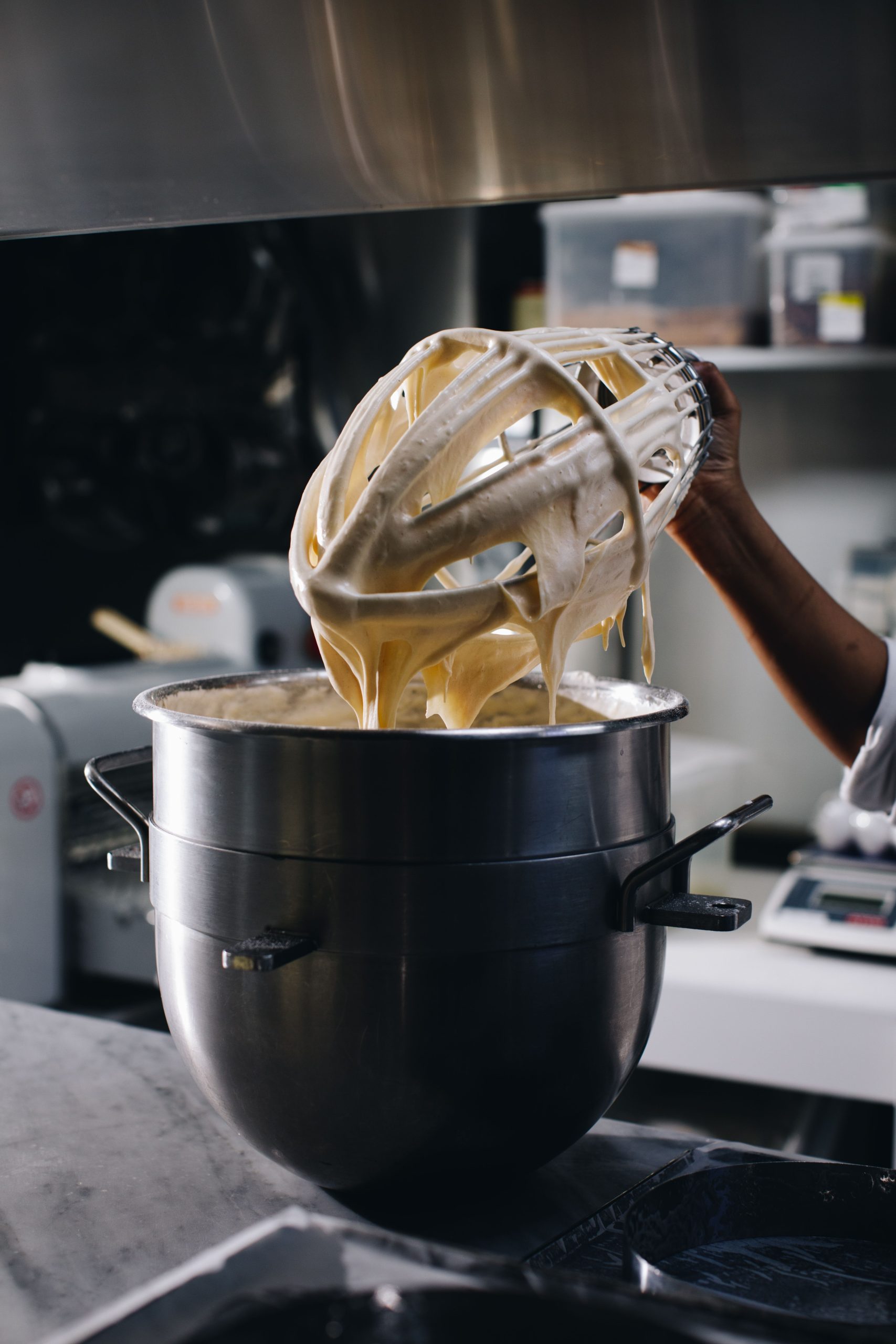 Heavy-duty professional mixer on a work counter
