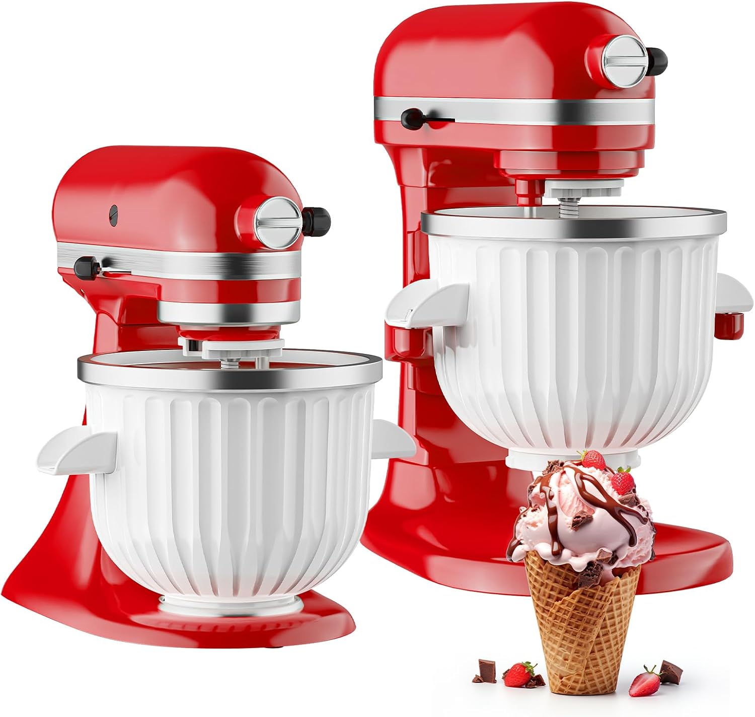 Ice cream maker attachment bowl for stand mixer 2 quart