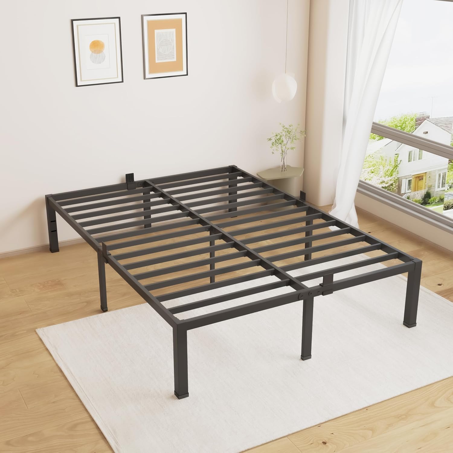 Superay queen bed frame with headboard holes