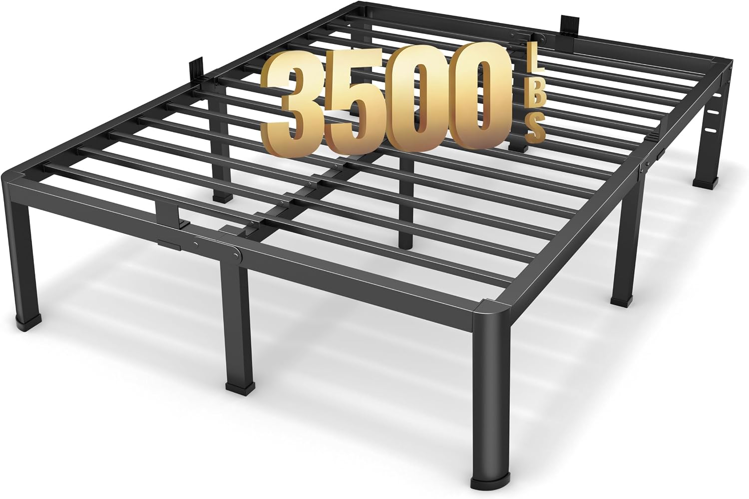 Superay 18 inch queen metal platform bed frame with rounded corner legs